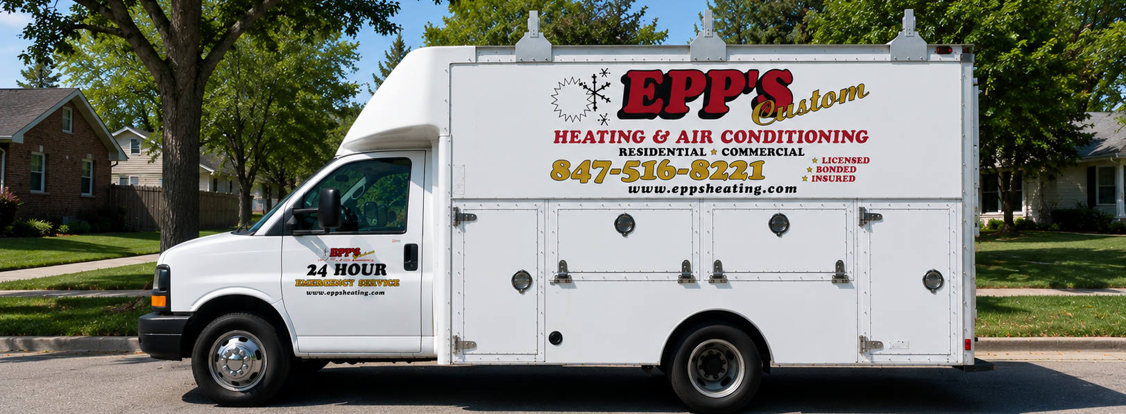Modern HVAC service illustration for Epp’s Custom Heating & Air services